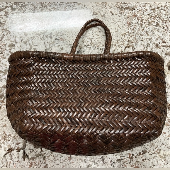 Dragon Diffusion Triple Jump small dark brown - leather woven basket tote - Picture 5 of 14